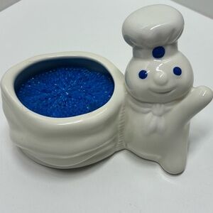 Vintage 1997 Pillsbury Doughboy ceramic kitchen sponge holder